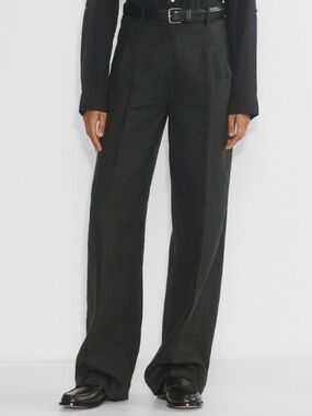 Effortless Black Linen Pants - Aritzia